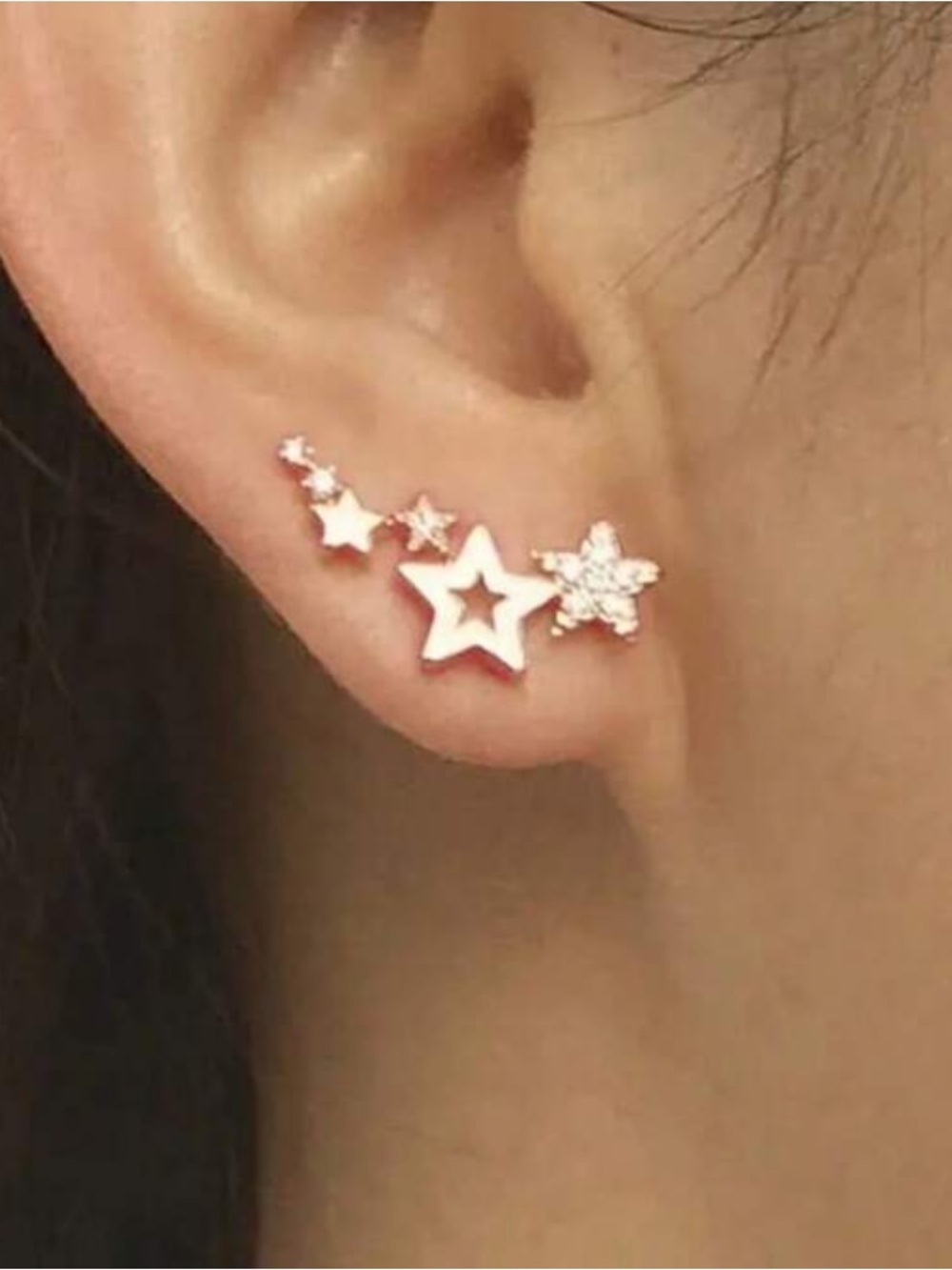 3for$20 Sparkling Star Crawler Earrings, Elegant Hollow Star Crawler Earrings